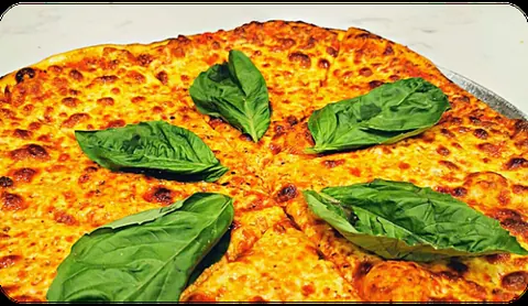 Margherita Mozzarella Pizza at Justino's Wood Oven Pizza, Oakville