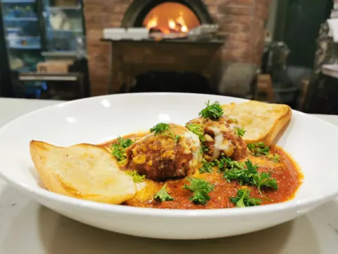 Homemade Arancini at Justino's Wood Oven Pizza, Oakville